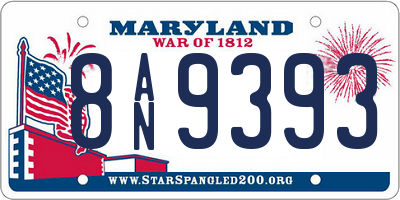 MD license plate 8AN9393