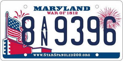 MD license plate 8AN9396
