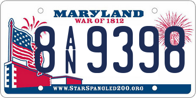 MD license plate 8AN9398