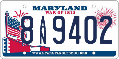 MD license plate 8AN9402
