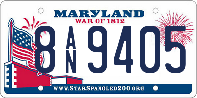 MD license plate 8AN9405