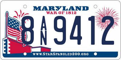 MD license plate 8AN9412