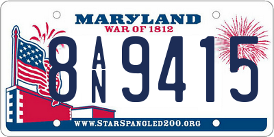 MD license plate 8AN9415