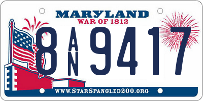MD license plate 8AN9417