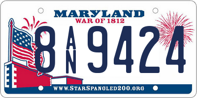 MD license plate 8AN9424