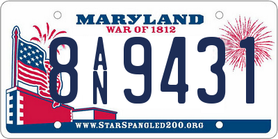 MD license plate 8AN9431