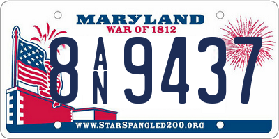 MD license plate 8AN9437