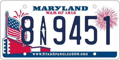 MD license plate 8AN9451
