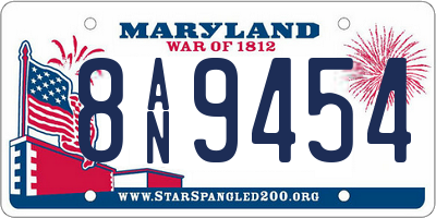 MD license plate 8AN9454