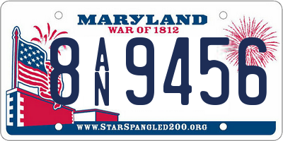 MD license plate 8AN9456