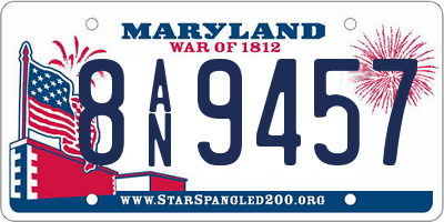 MD license plate 8AN9457