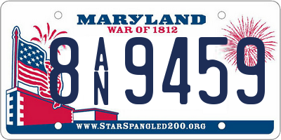 MD license plate 8AN9459