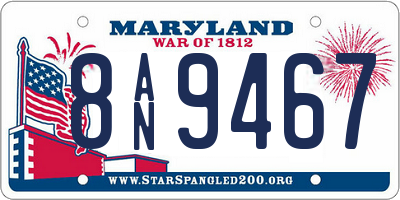 MD license plate 8AN9467