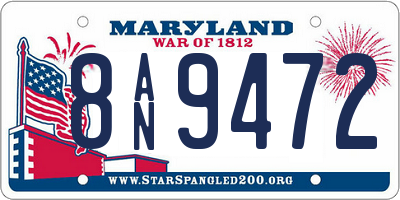 MD license plate 8AN9472