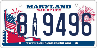 MD license plate 8AN9496