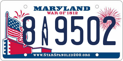 MD license plate 8AN9502