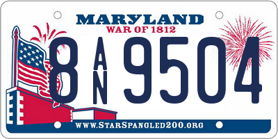 MD license plate 8AN9504