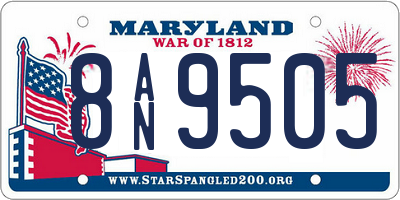 MD license plate 8AN9505