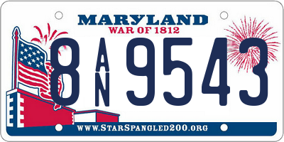MD license plate 8AN9543