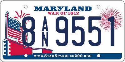 MD license plate 8AN9551