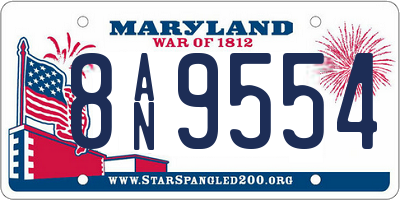MD license plate 8AN9554