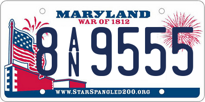 MD license plate 8AN9555
