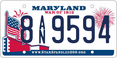 MD license plate 8AN9594