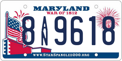 MD license plate 8AN9618
