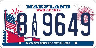 MD license plate 8AN9649