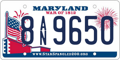 MD license plate 8AN9650