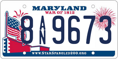 MD license plate 8AN9673