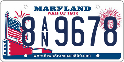 MD license plate 8AN9678