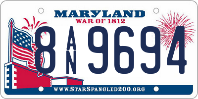 MD license plate 8AN9694