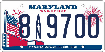MD license plate 8AN9700