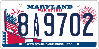 MD license plate 8AN9702
