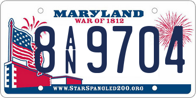 MD license plate 8AN9704