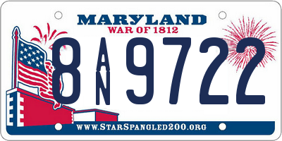 MD license plate 8AN9722