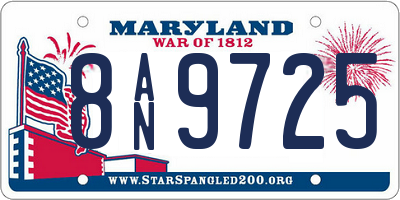 MD license plate 8AN9725