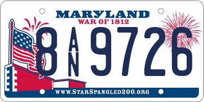 MD license plate 8AN9726