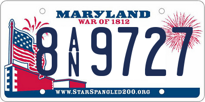 MD license plate 8AN9727
