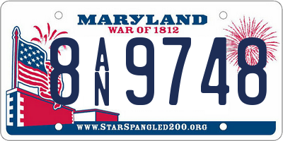 MD license plate 8AN9748