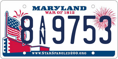 MD license plate 8AN9753