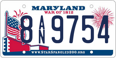MD license plate 8AN9754