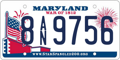 MD license plate 8AN9756