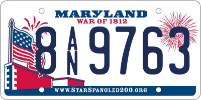 MD license plate 8AN9763