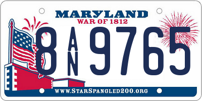 MD license plate 8AN9765