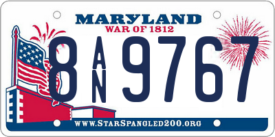 MD license plate 8AN9767