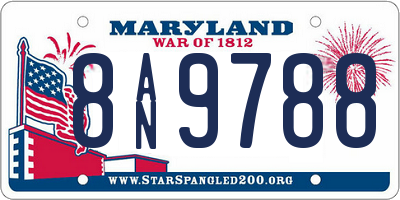 MD license plate 8AN9788