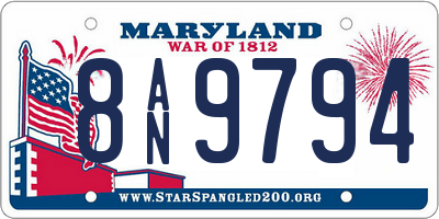MD license plate 8AN9794