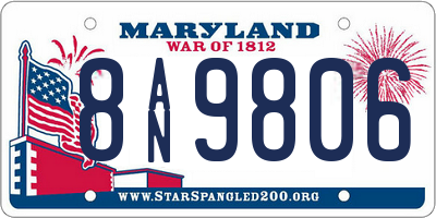 MD license plate 8AN9806